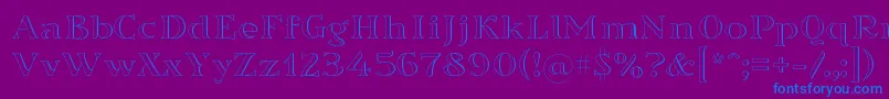 Sortefax-Schriftart – Blaue Schriften auf violettem Hintergrund