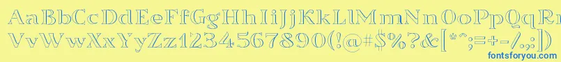 Sortefax Font – Blue Fonts on Yellow Background