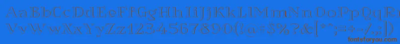 Sortefax-Schriftart – Braune Schriften auf blauem Hintergrund