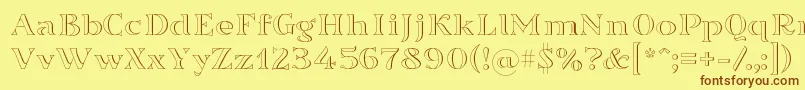 Sortefax Font – Brown Fonts on Yellow Background