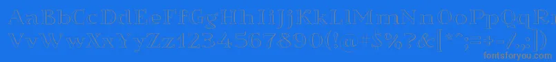 Sortefax-Schriftart – Graue Schriften auf blauem Hintergrund