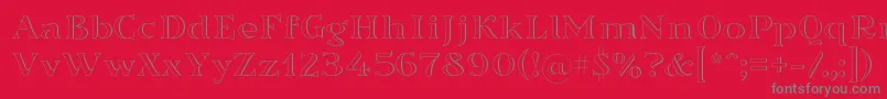 Sortefax-fontti – harmaat kirjasimet punaisella taustalla