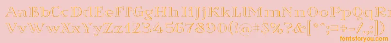 Sortefax-Schriftart – Orangefarbene Schriften auf rosa Hintergrund