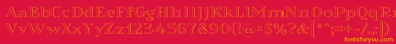 Sortefax Font – Orange Fonts on Red Background