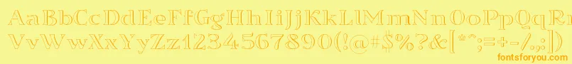 Sortefax Font – Orange Fonts on Yellow Background