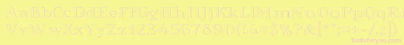 Sortefax-Schriftart – Rosa Schriften auf gelbem Hintergrund