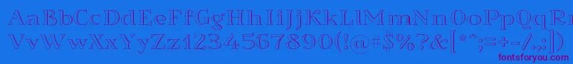 Sortefax-Schriftart – Violette Schriften auf blauem Hintergrund