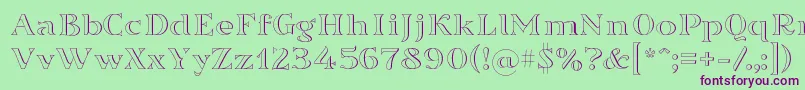 Sortefax Font – Purple Fonts on Green Background