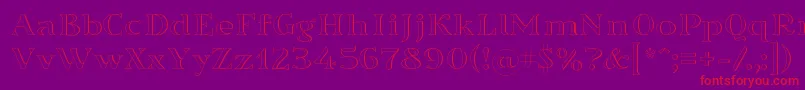 Sortefax-Schriftart – Rote Schriften auf violettem Hintergrund