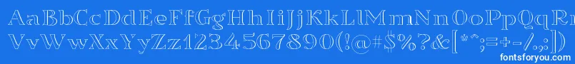 フォントSortefax – 青い背景に白い文字