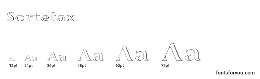 Размеры шрифта Sortefax