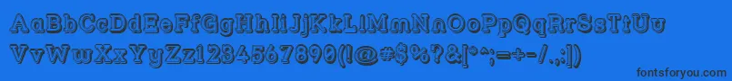 Strslfo-Schriftart – Schwarze Schriften auf blauem Hintergrund