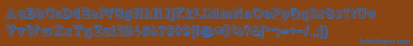 Strslfo Font – Blue Fonts on Brown Background