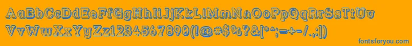 Strslfo Font – Blue Fonts on Orange Background