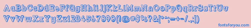 フォントStrslfo – ピンクの背景に青い文字