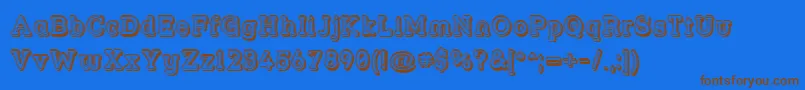 Strslfo Font – Brown Fonts on Blue Background