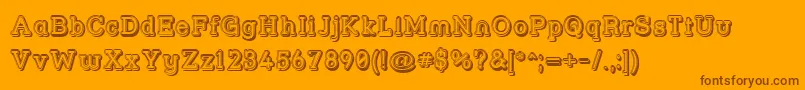 Strslfo Font – Brown Fonts on Orange Background