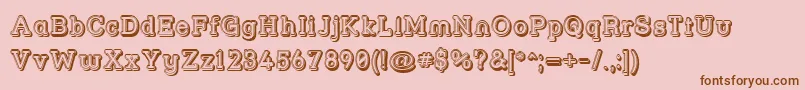 Strslfo-Schriftart – Braune Schriften auf rosa Hintergrund