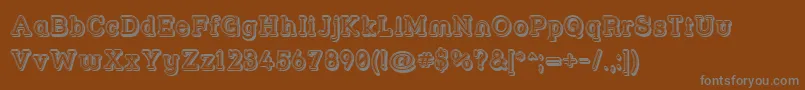 Strslfoフォントについての詳細 フォントStrslfo – 茶色の背景に灰色の文字