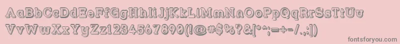 フォントStrslfo – ピンクの背景に灰色の文字