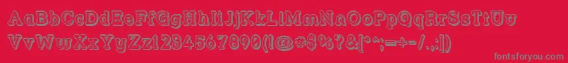 Strslfo-fontti – harmaat kirjasimet punaisella taustalla