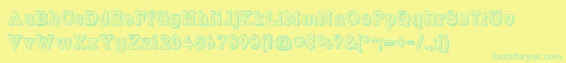 Strslfo Font – Green Fonts on Yellow Background