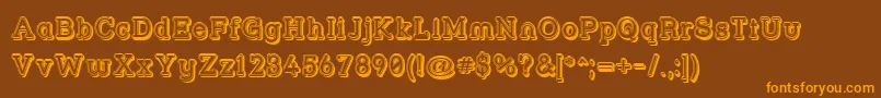 Strslfo Font – Orange Fonts on Brown Background