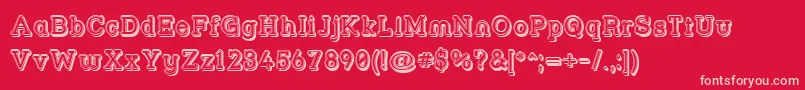 Strslfo-Schriftart – Rosa Schriften auf rotem Hintergrund