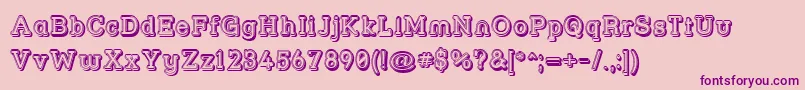Strslfo-Schriftart – Violette Schriften auf rosa Hintergrund