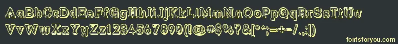 Strslfo Font – Yellow Fonts on Black Background