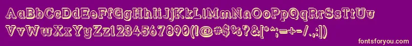 Strslfo-Schriftart – Gelbe Schriften auf violettem Hintergrund