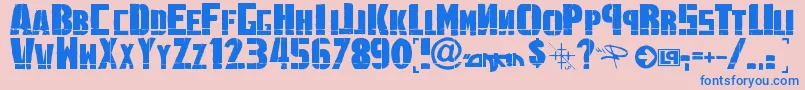 Więcej informacji o czcionce LinkinPark1.0 Czcionka LinkinPark1.0 – niebieskie czcionki na różowym tle