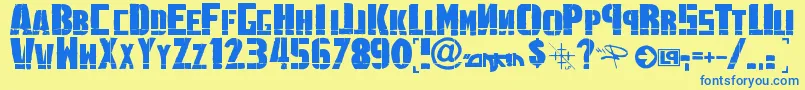fuente LinkinPark1.0 – Fuentes Azules Sobre Fondo Amarillo