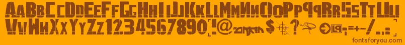 Fonte LinkinPark1.0 – fontes marrons em um fundo laranja