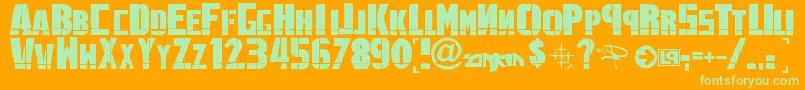 LinkinPark1.0-Schriftart – Grüne Schriften auf orangefarbenem Hintergrund