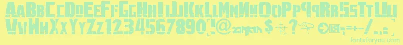 LinkinPark1.0-Schriftart – Grüne Schriften auf gelbem Hintergrund