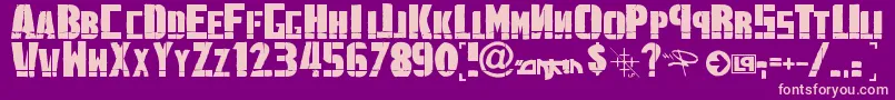 LinkinPark1.0-Schriftart – Rosa Schriften auf violettem Hintergrund