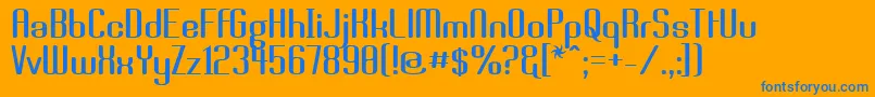 フォントBrassiere – オレンジの背景に青い文字