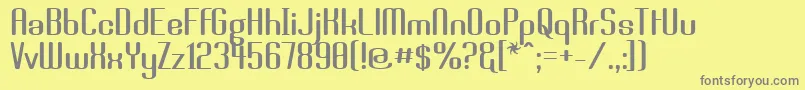 Brassiere-Schriftart – Graue Schriften auf gelbem Hintergrund