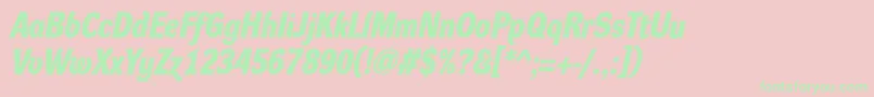 Подробнее о шрифте DynagroteskdmBolditalic Шрифт DynagroteskdmBolditalic – зелёные шрифты на розовом фоне