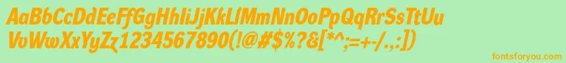 DynagroteskdmBolditalic Font – Orange Fonts on Green Background