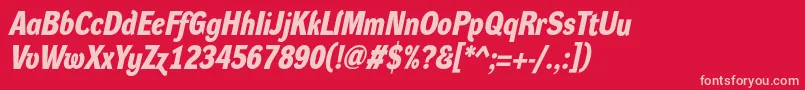 DynagroteskdmBolditalic Font – Pink Fonts on Red Background