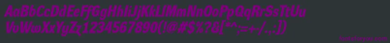 Fonte DynagroteskdmBolditalic – fontes roxas em um fundo preto