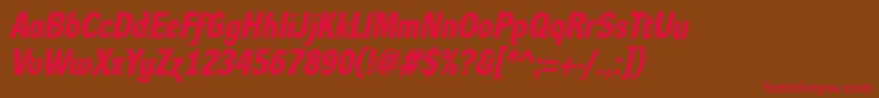 DynagroteskdmBolditalic Font – Red Fonts on Brown Background