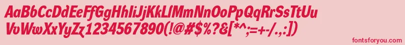 DynagroteskdmBolditalic Font – Red Fonts on Pink Background