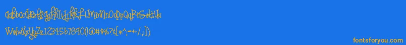 BmdHuffleclaw Font – Orange Fonts on Blue Background