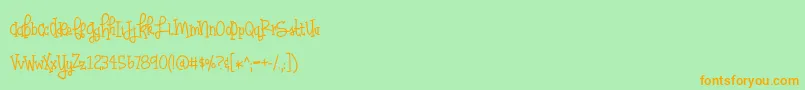 Fonte BmdHuffleclaw – fontes laranjas em um fundo verde