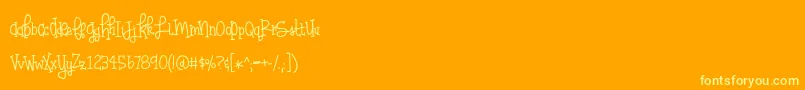 BmdHuffleclaw Font – Yellow Fonts on Orange Background