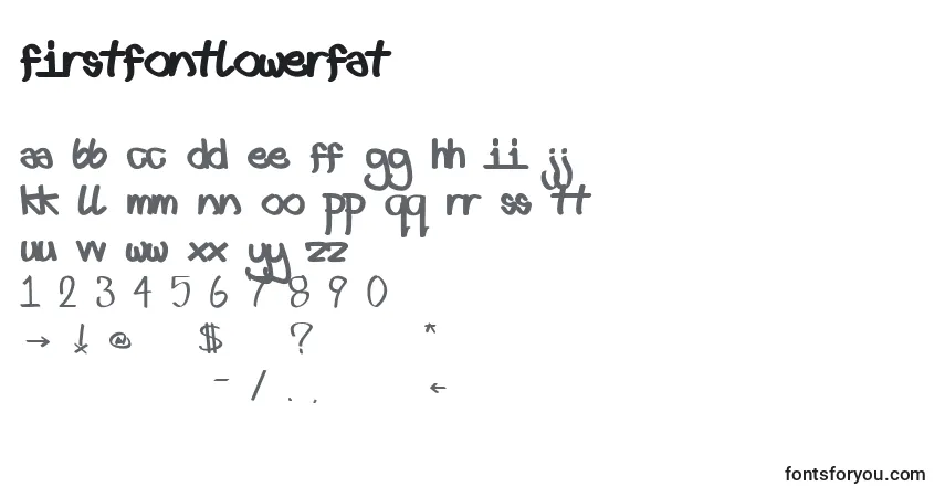 A fonte FirstFontLowerFat – alfabeto, números, caracteres especiais