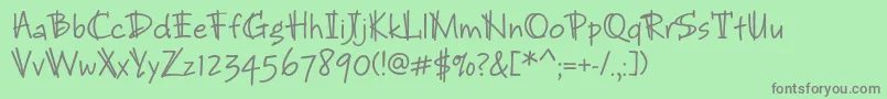 Brunojbstd Font – Gray Fonts on Green Background